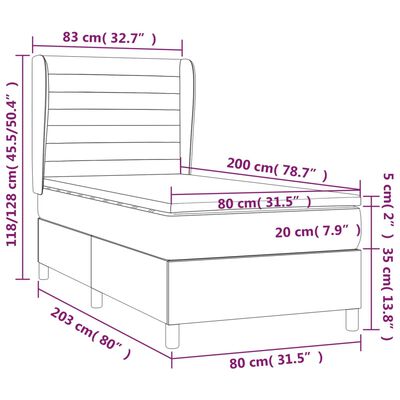 vidaXL Box spring krevet s madracem tamnoplavi 80 x 200 cm baršunasti