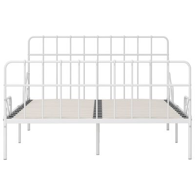 vidaXL Okvir za krevet s podnicama bijeli metalni 120 x 200 cm