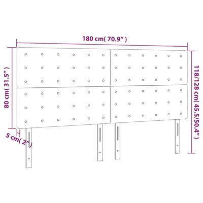 vidaXL Uzglavlje 4 kom svjetlosivi 90x5x78/88 cm od tkanine