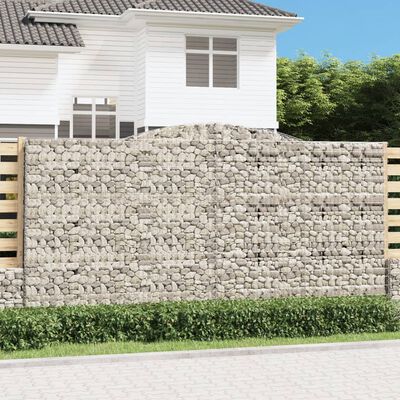 vidaXL Lučne gabionske košare 3 kom 400x30x200/220cm pocinčano željezo