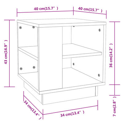 vidaXL Stolić za kavu smeđi hrast 40 x 40 x 43 cm konstruirano drvo