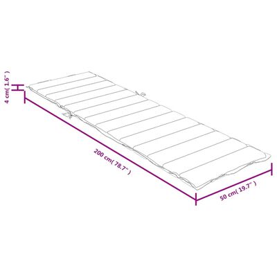 vidaXL Jastuk za ležaljku prošarani crvena 200 x 50 x 4 cm od tkanine