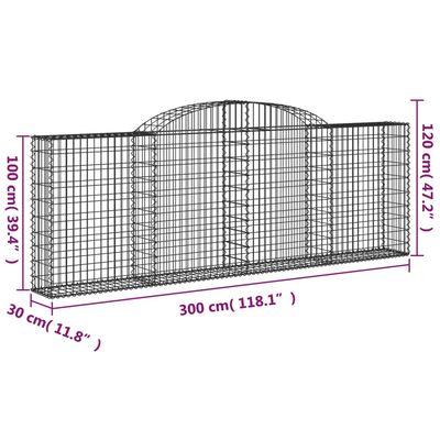 vidaXL Lučne gabionske košare 13kom 300x30x100/120cm pocinčano željezo