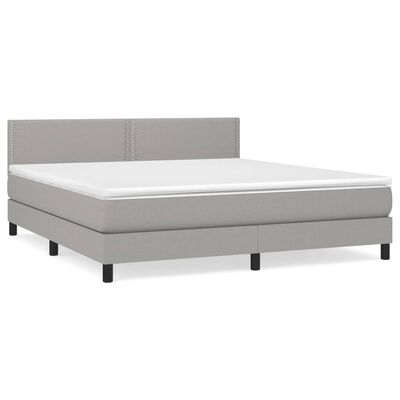 vidaXL Krevet box spring s madracem svjetlosiva 160x200 cm tkanina