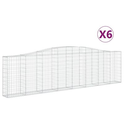 vidaXL Lučne gabionske košare 6 kom 400x30x100/120cm pocinčano željezo