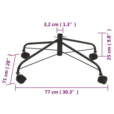 vidaXL Stalak za božićno drvce s kotačima 77 x 71 x 25 cm