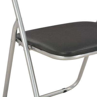 vidaXL Sklopive blagovaonske stolice od umjetne kože 4 kom crne