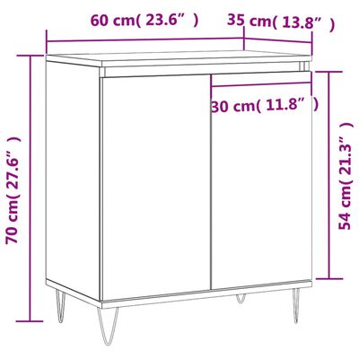 vidaXL Komoda sivog hrasta sonome 60x35x70 cm od konstruiranog drva