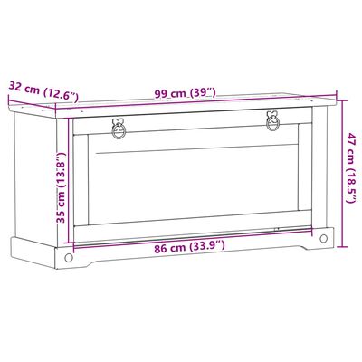 vidaXL Ormarić za cipele Corona 99 x 32 x 47 cm od masivne borovine