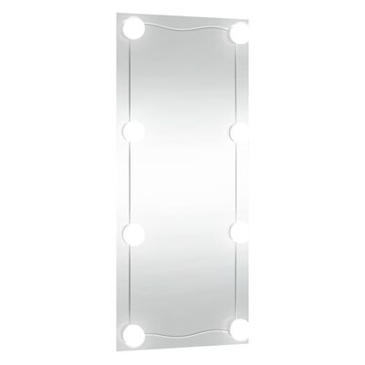 vidaXL Zidno ogledalo s LED svjetlima 40 x 80 cm stakleno pravokutno