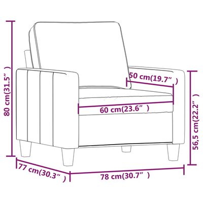 vidaXL Fotelja crna 60 cm Tkanina