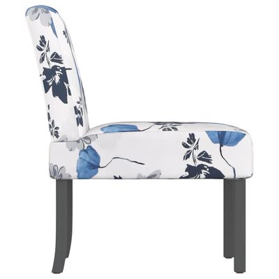 vidaXL Niska stolica od tkanine plava s cvjetnim uzorkom