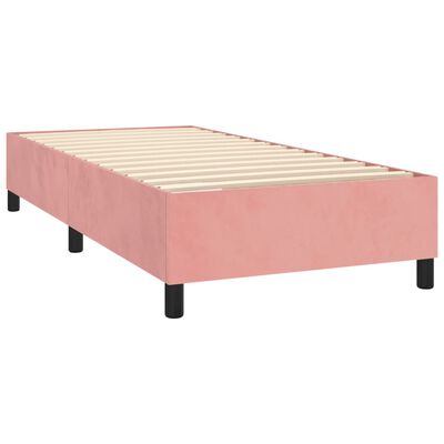 vidaXL Box spring krevet s madracem ružičasti 90x190 cm baršunasti