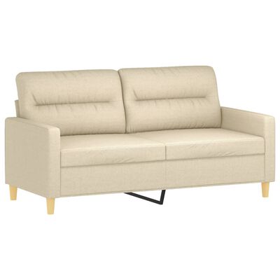 vidaXL 2-dijelni set sofa s jastucima krem od tkanine