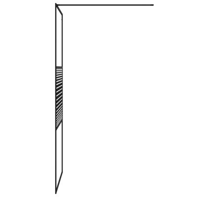 vidaXL Pregrada za tuš crna 90 x 195 cm s prozirnim staklom ESG