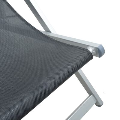 vidaXL Sklopive stolice za plažu 2 kom sive od aluminija i tekstilena