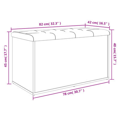 vidaXL Klupa za pohranu boja hrasta 82x42x45 cm od konstruiranog drva