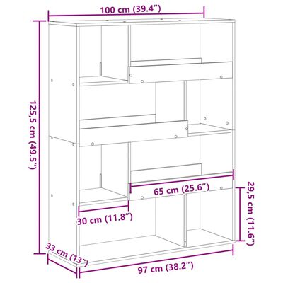 vidaXL Sobna pregrada bijela 100 x 33 x 125,5 cm konstruirano drvo