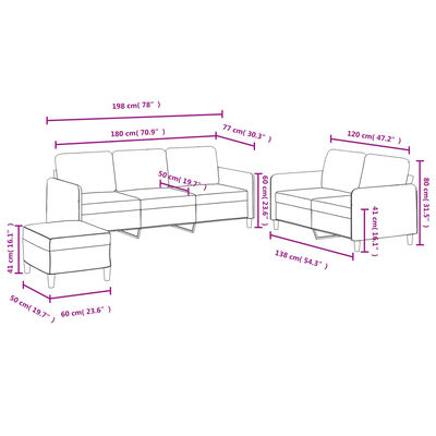 vidaXL 3-dijelni set sofa s žuti baršunast