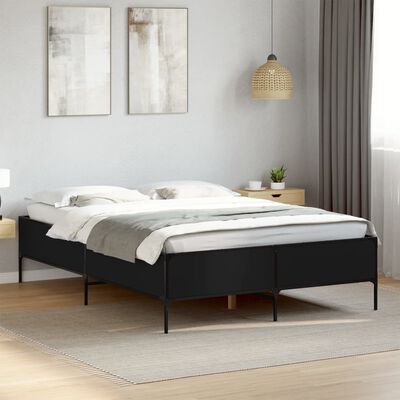 vidaXL Okvir kreveta crni 120 x 200 cm od konstruiranog drvo i metal
