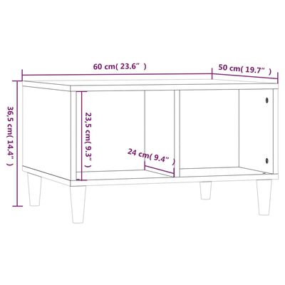 vidaXL Stolić za kavu bijeli 60 x 50 x 36,5 cm od konstruiranog drva