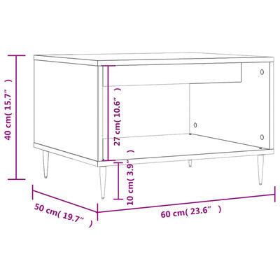 vidaXL Stolić za kavu smeđa boja hrasta 60x50x40 cm konstruirano drvo