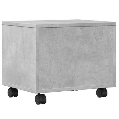 vidaXL Stalak za pisač s kotačima betonska siva 41x32x34,5 cm