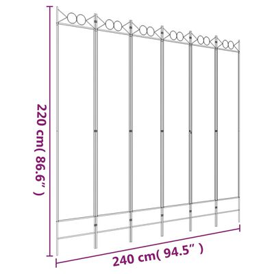 vidaXL Sobna pregrada s 6 panela antracit 240x220 cm od tkanine