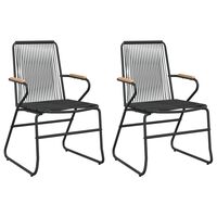 vidaXL Vrtne stolice 2 kom crne 58 x 59 x 85,5 cm od PVC ratana