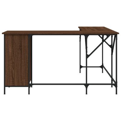 vidaXL Radni stol smeđa boja hrasta 141x141x75 cm konstruirano drvo
