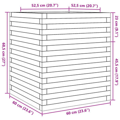 vidaXL Vrtna sadilica 60x60x68,5 cm od impregnirane borovine