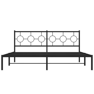 vidaXL Metalni okvir za krevet s uzglavljem crni 180x200 cm