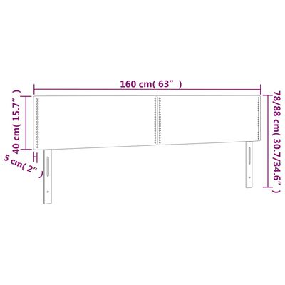 vidaXL LED uzglavlje svjetlosivo 160x5x78/88 cm baršunasto