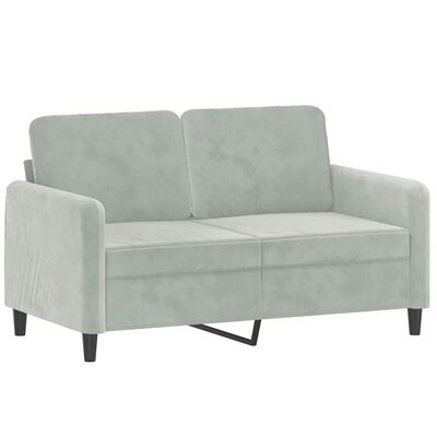 vidaXL 2-dijelni set sofa s jastucima svjetlosivi baršunasti