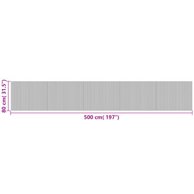 vidaXL Tepih pravokutni tamnosmeđi 80 x 500 cm od bambusa