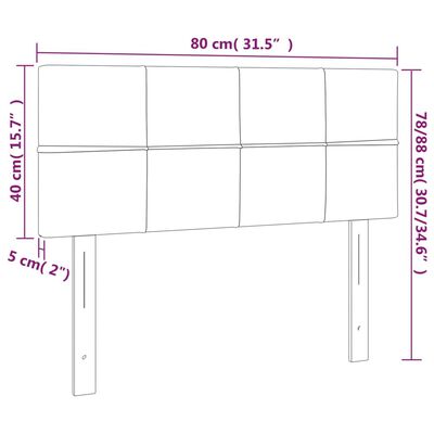 vidaXL LED uzglavlje smeđesivo 80 x 5 x 78/88 cm od tkanine