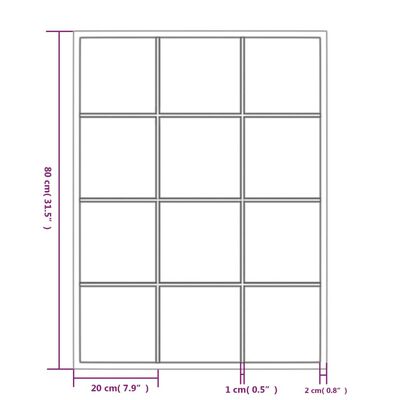 vidaXL Zidna ogledala 3 kom crna 80x60 cm metalna