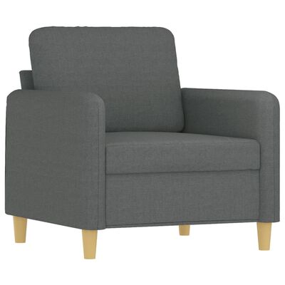 vidaXL 3-dijelni set sofa s jastucima tamnosivi od tkanine