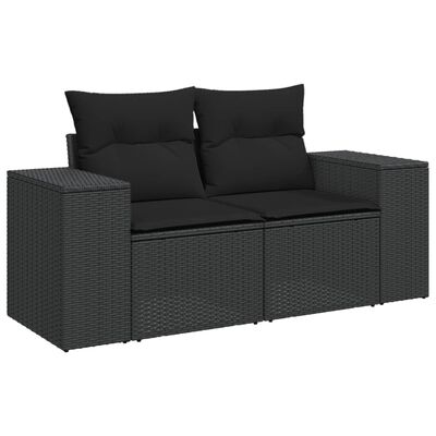 vidaXL 6-dijelni set vrtnih sofa s jastucima crni od poliratana