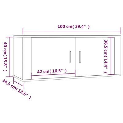 vidaXL Zidni TV ormarići 2 kom bijeli 100x34,5x40 cm