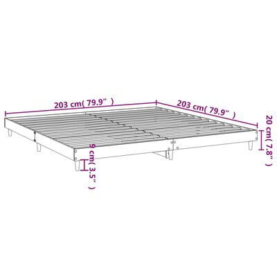 vidaXL Okvir kreveta boja betona 200x200 cm od konstruiranog drva