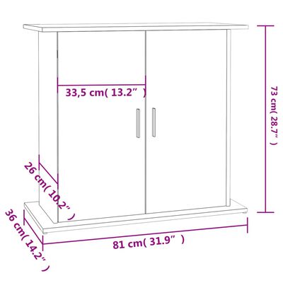 vidaXL Stalak za akvarij boja hrasta 81 x 36 x 73 cm konstruirano drvo