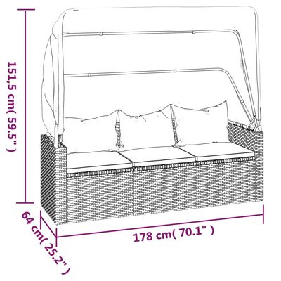 vidaXL 4-dijelni set vrtnih sofa od poliratana s jastucima crni