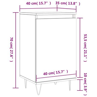 vidaXL Komoda boja smeđeg hrasta 40 x 35 x 70 cm od konstruiranog drva