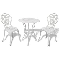 vidaXL 3-dijelni bistro set od lijevanog aluminija bijeli