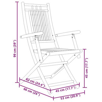 vidaXL 3-dijelni bistro set od bambusa