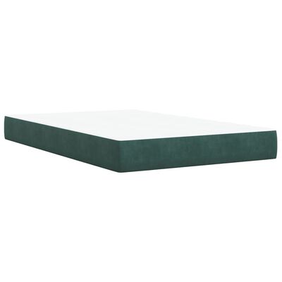 vidaXL Krevet box spring s madracem tamnozeleni 120x190 cm baršunasti