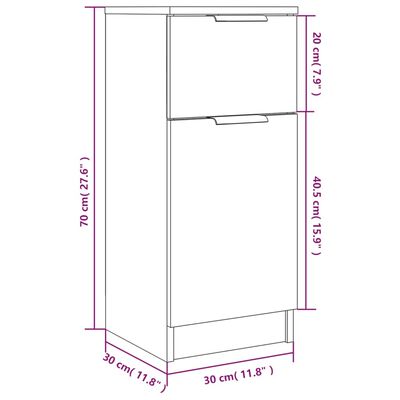 vidaXL Komoda boja hrasta sonome 30 x 30 x 70 cm od konstruiranog drva