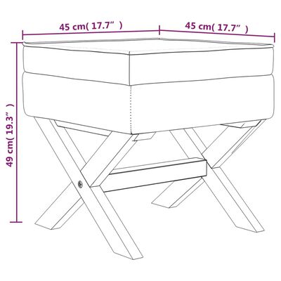 vidaXL Tabure za pohranu plavi 45 x 45 x 49 cm baršunasti