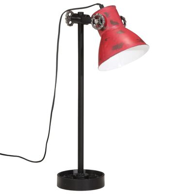 vidaXL Stolna svjetiljka 25 W pohabano crvena 15x15x55 cm E27